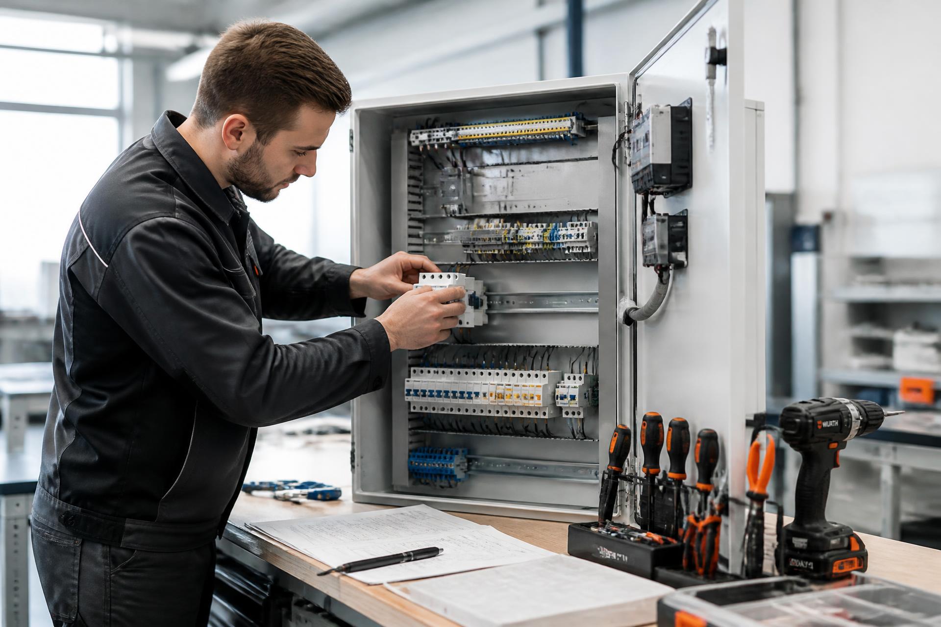 Elektrotechniker am klimatisierten ZENZ Partnerplatz